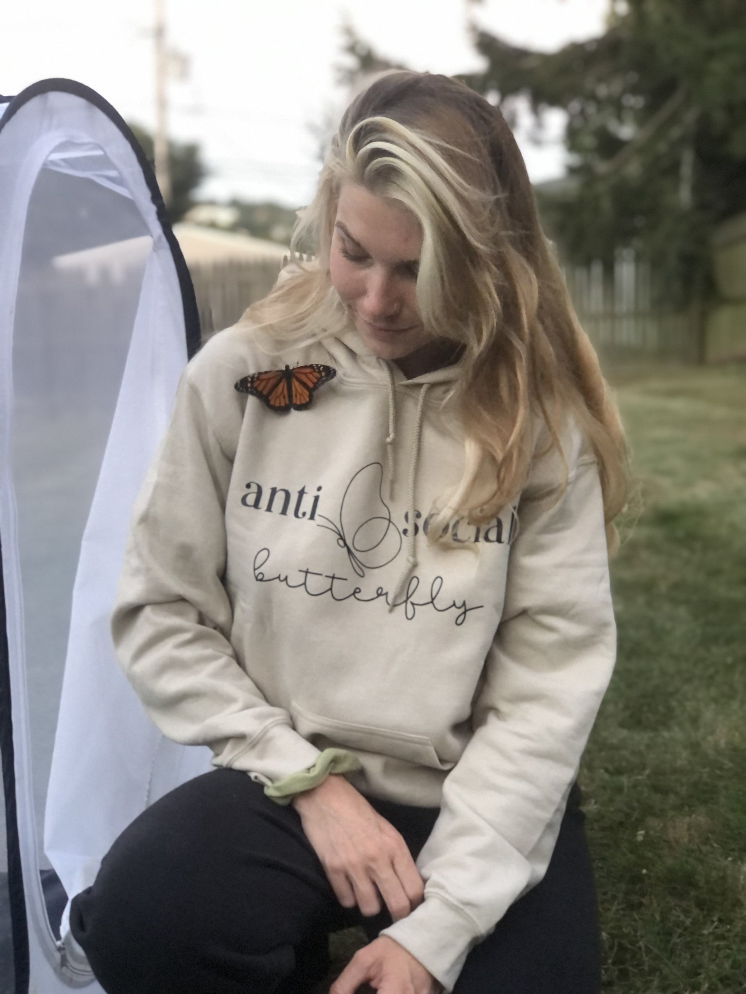 Antisocial butterfly hoodie shop green
